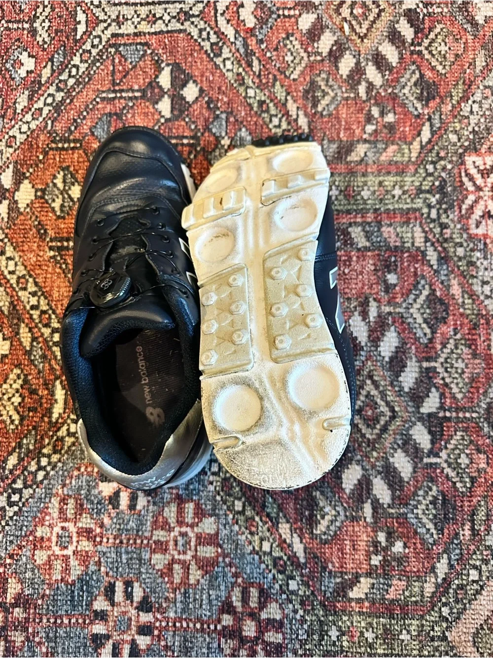 New Balance 574 Spikeless Golf Shoes Black/Silver Men's Size 8.5
